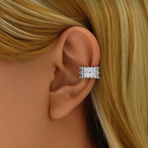 Anthropologie Silver Crystal Embellished Ear Cuff